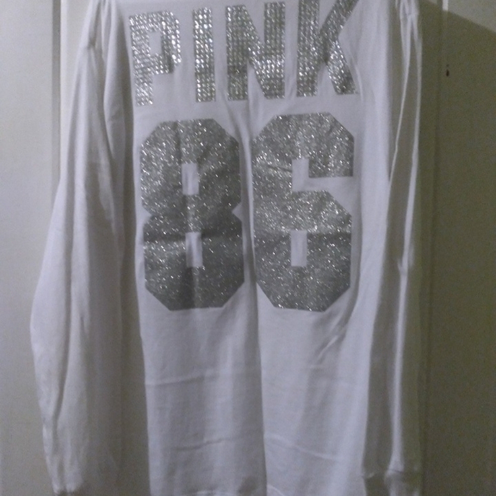 VS PINK bling "86" tee-medium NWOT - Picture 2 of 7